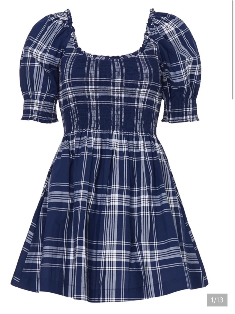 ISO Hill House Navy Plaid Naia Mini Dress Size Medium